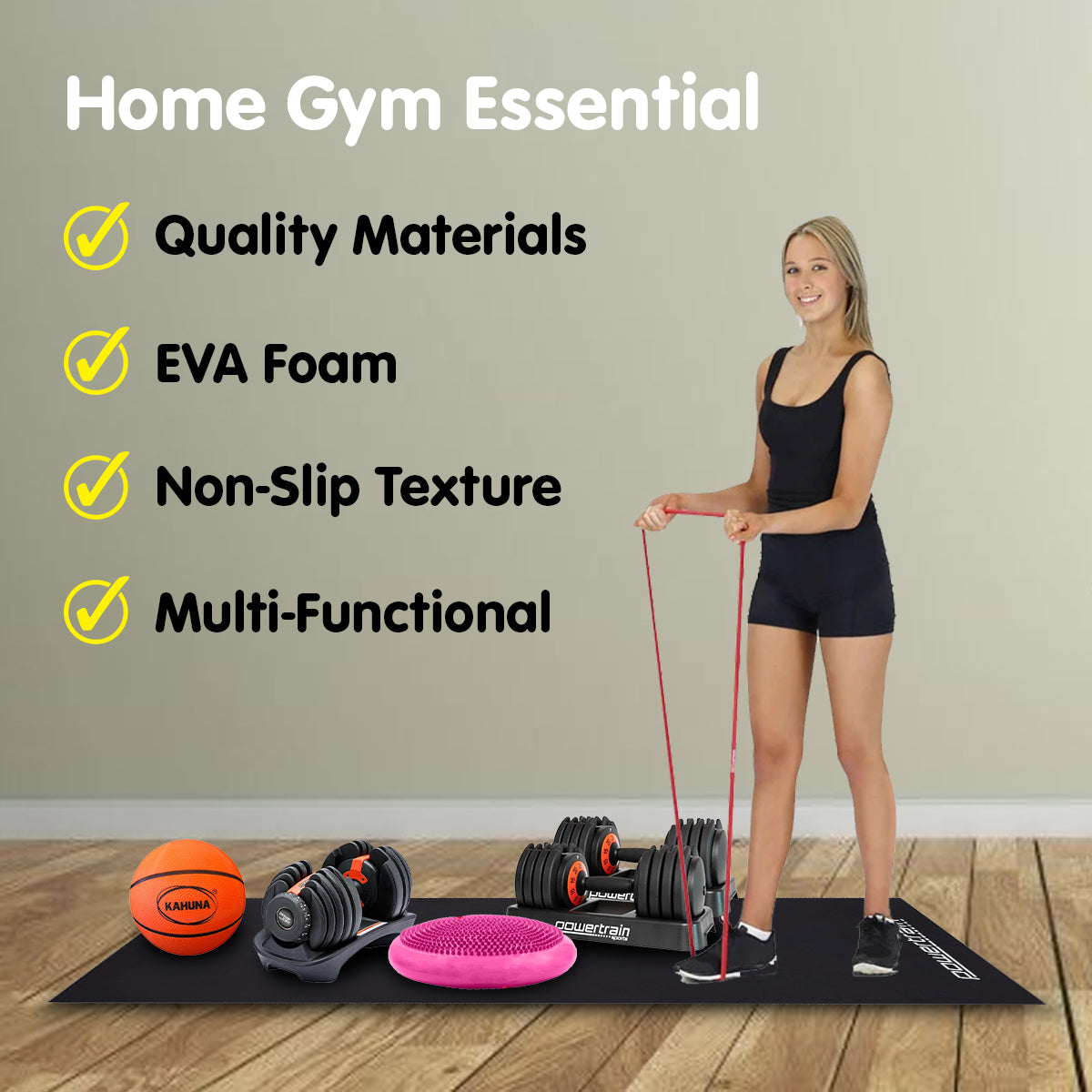 Powertrain 1.5m Exercise Equipment Mat V240-MAT-HSM-150