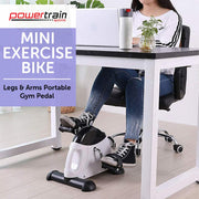 Powertrain Mini Exercise Bike Arm and Leg Pedal Exerciser V240-MBIKE-90A-WH