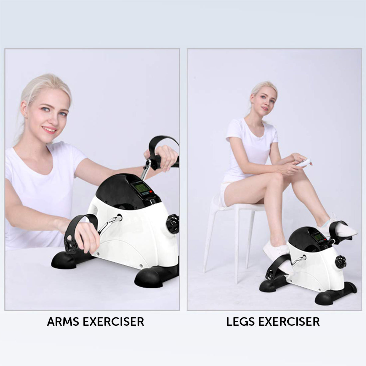 Powertrain Mini Exercise Bike Arm and Leg Pedal Exerciser V240-MBIKE-90A-WH