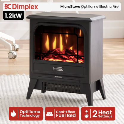 Dimplex 1.2kW MicroStove Optiflame Portable Electric Fire Stove V240-MCFSTV12-AU