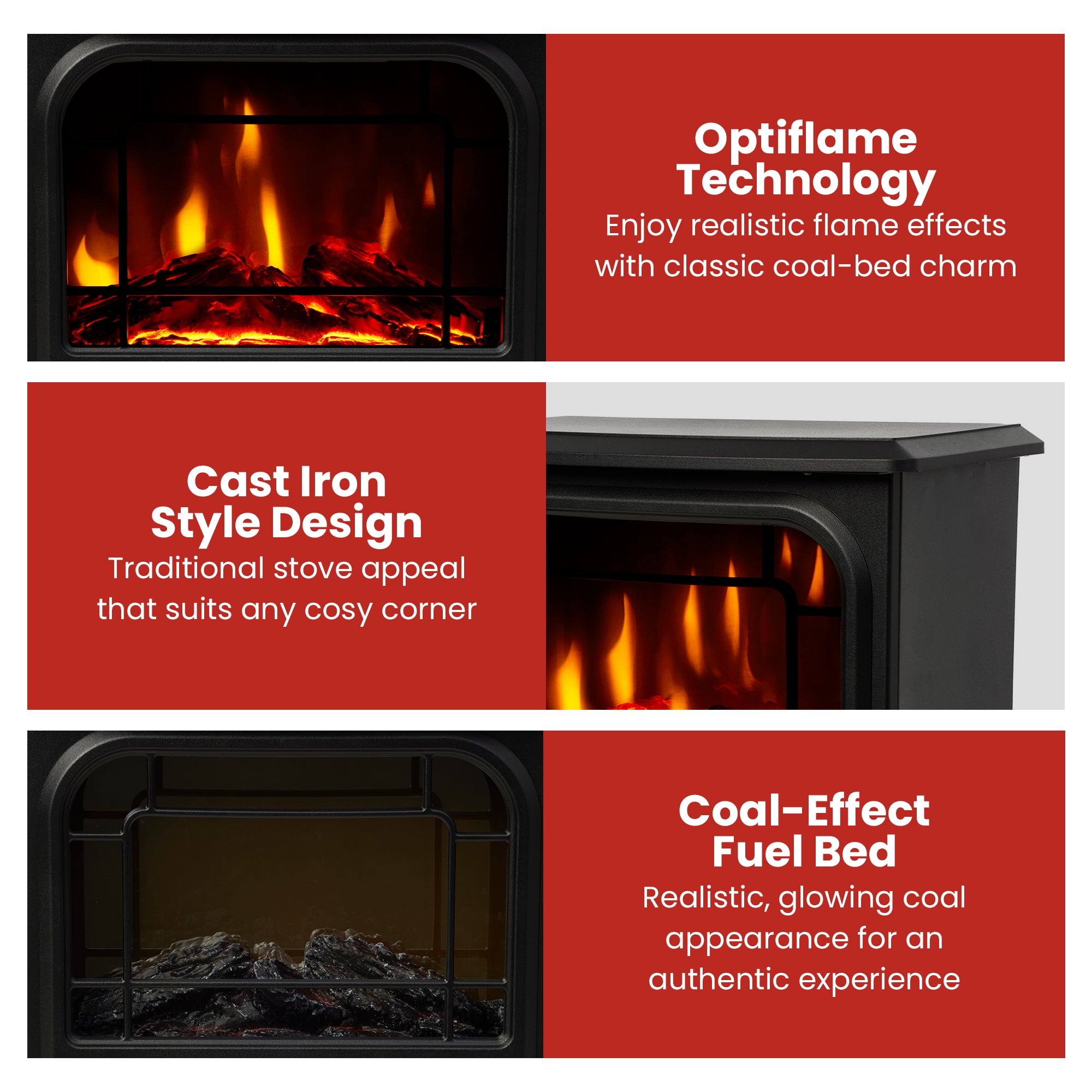 Dimplex 1.2kW MicroStove Optiflame Portable Electric Fire Stove V240-MCFSTV12-AU