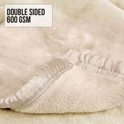 Laura Hill Mink Blanket Double Sided 600GSM Queen Size Beige V240-MINK-BE