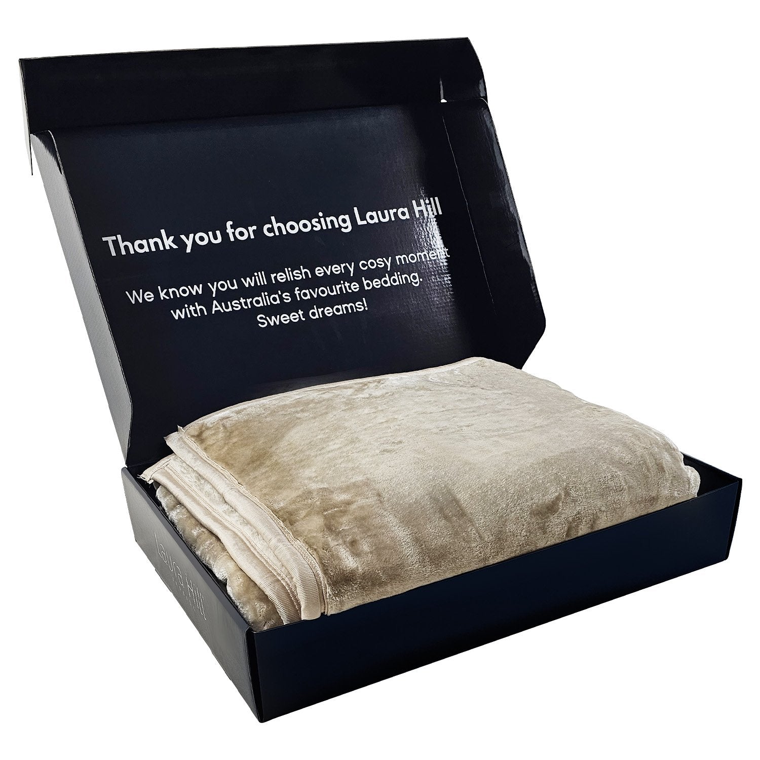 Laura Hill Mink Blanket Double Sided 600GSM Queen Size Beige V240-MINK-BE