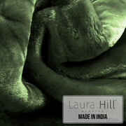Laura Hill 600gsm Faux Mink Blanket Queen Size Double-sided Throw Rug Large Super Luxurious Soft - Green V240-MINK-GN