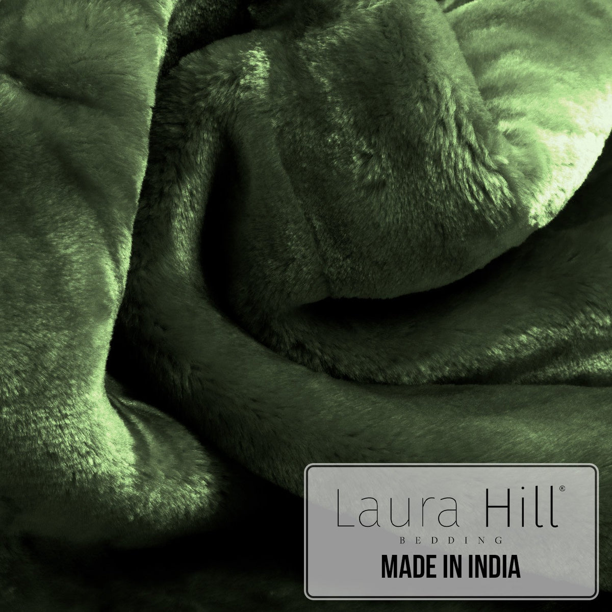 Laura Hill 600gsm Faux Mink Blanket Queen Size Double-sided Throw Rug Large Super Luxurious Soft - Green V240-MINK-GN