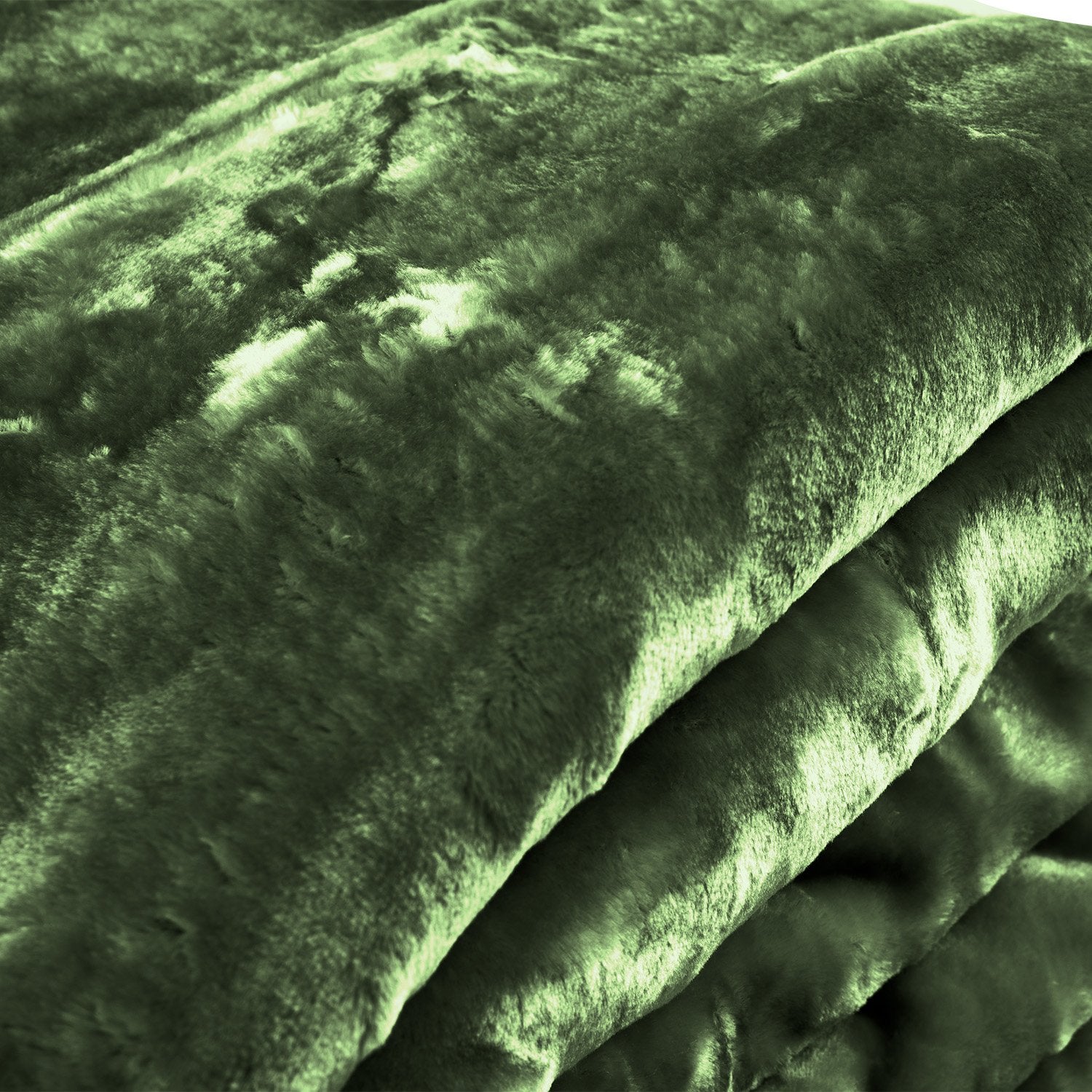 Laura Hill 600gsm Faux Mink Blanket Queen Size Double-sided Throw Rug Large Super Luxurious Soft - Green V240-MINK-GN