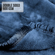 Laura Hill 600gsm Faux Mink Blanket Queen Size Double-sided Throw Rug Large Super Luxurious Soft - Blue V240-MINK-NY