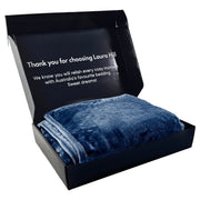 Laura Hill 600gsm Faux Mink Blanket Queen Size Double-sided Throw Rug Large Super Luxurious Soft - Blue V240-MINK-NY