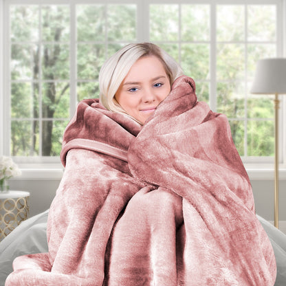 Laura Hill Mink Blanket Queen Size Double-sided Soft Plush Bed Faux Throw Rug 220 X 240cm (pink) V240-MINK-PK