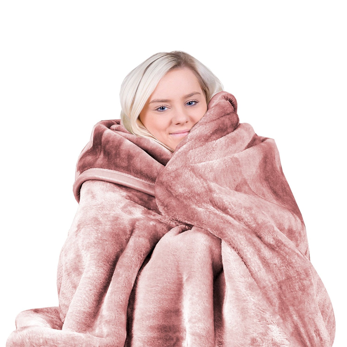 Laura Hill Mink Blanket Queen Size Double-sided Soft Plush Bed Faux Throw Rug 220 X 240cm (pink) V240-MINK-PK