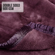 Laura Hill Mink Blanket Throw Purple Double Sided Queen Size Soft Plush Bed Faux Rug V240-MINK-PU