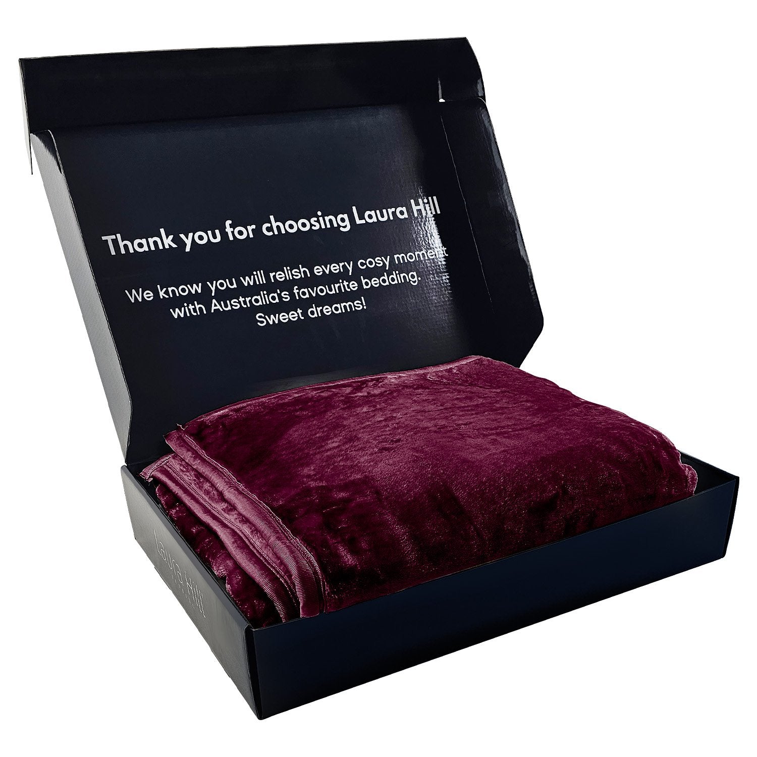 Laura Hill Mink Blanket Throw Purple Double Sided Queen Size Soft Plush Bed Faux Rug V240-MINK-PU