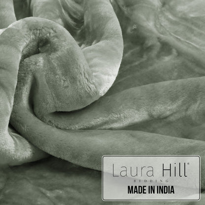 Laura Hill 600-GSM Mink Blanket Queen Size Double-Sided Soft Plush Bed Faux Throw Rug 220 X 240cm Sage V240-MINK-SG