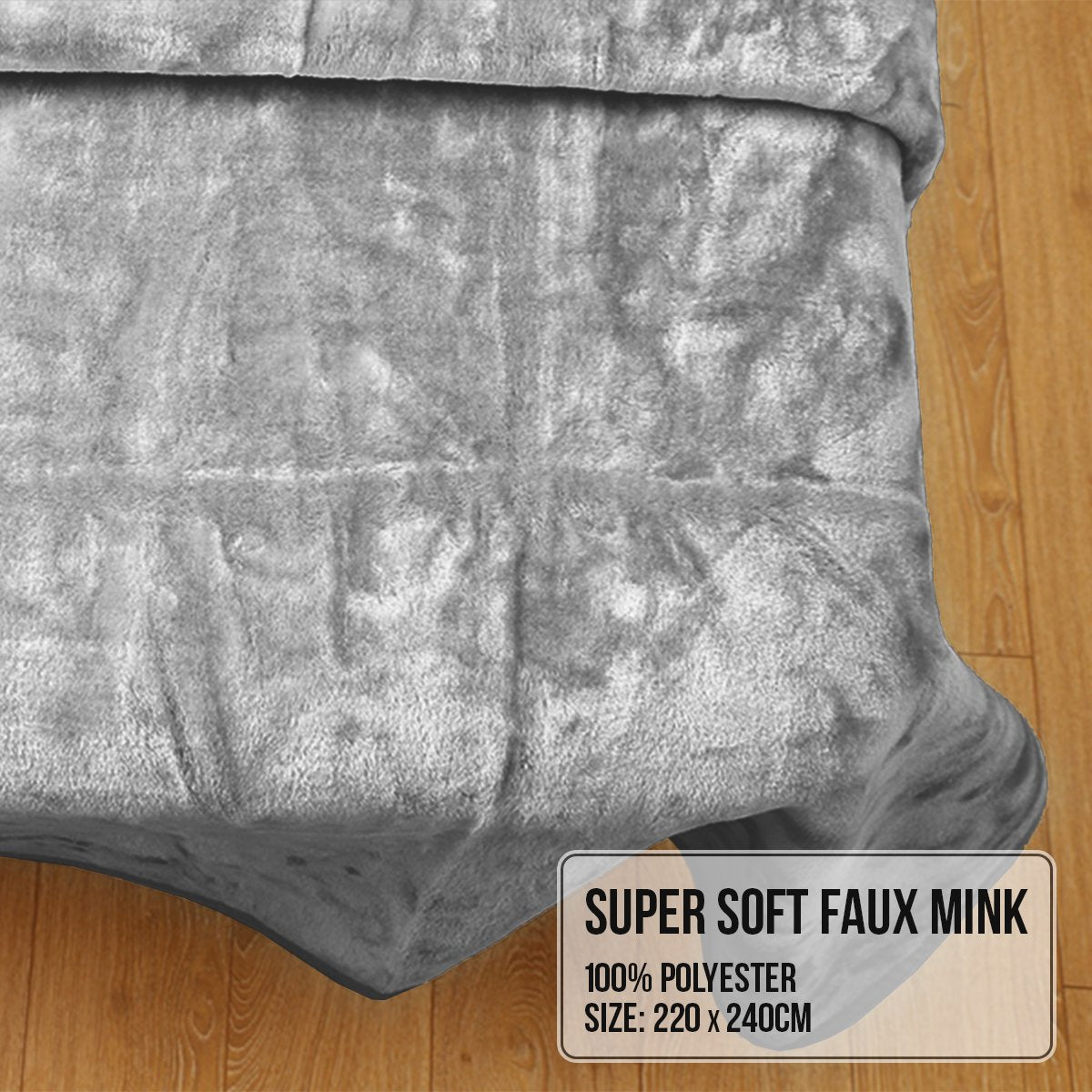 Laura Hill Mink Blanket Double Sided Queen Size Soft Plush Bed Faux Throw Rug 220 X 240cm V240-MINK-SL