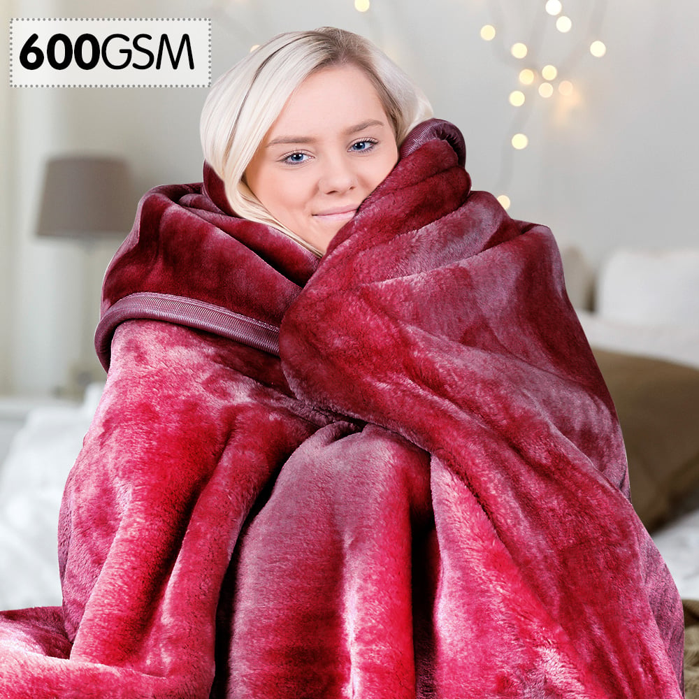 Laura Hill Mink Blanket Double Sided Queen Size Soft Plush Bed Faux Throw Rug 220 X 240cm V240-MINK-WRD