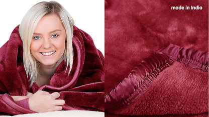 Laura Hill Mink Blanket Double Sided Queen Size Soft Plush Bed Faux Throw Rug 220 X 240cm V240-MINK-WRD