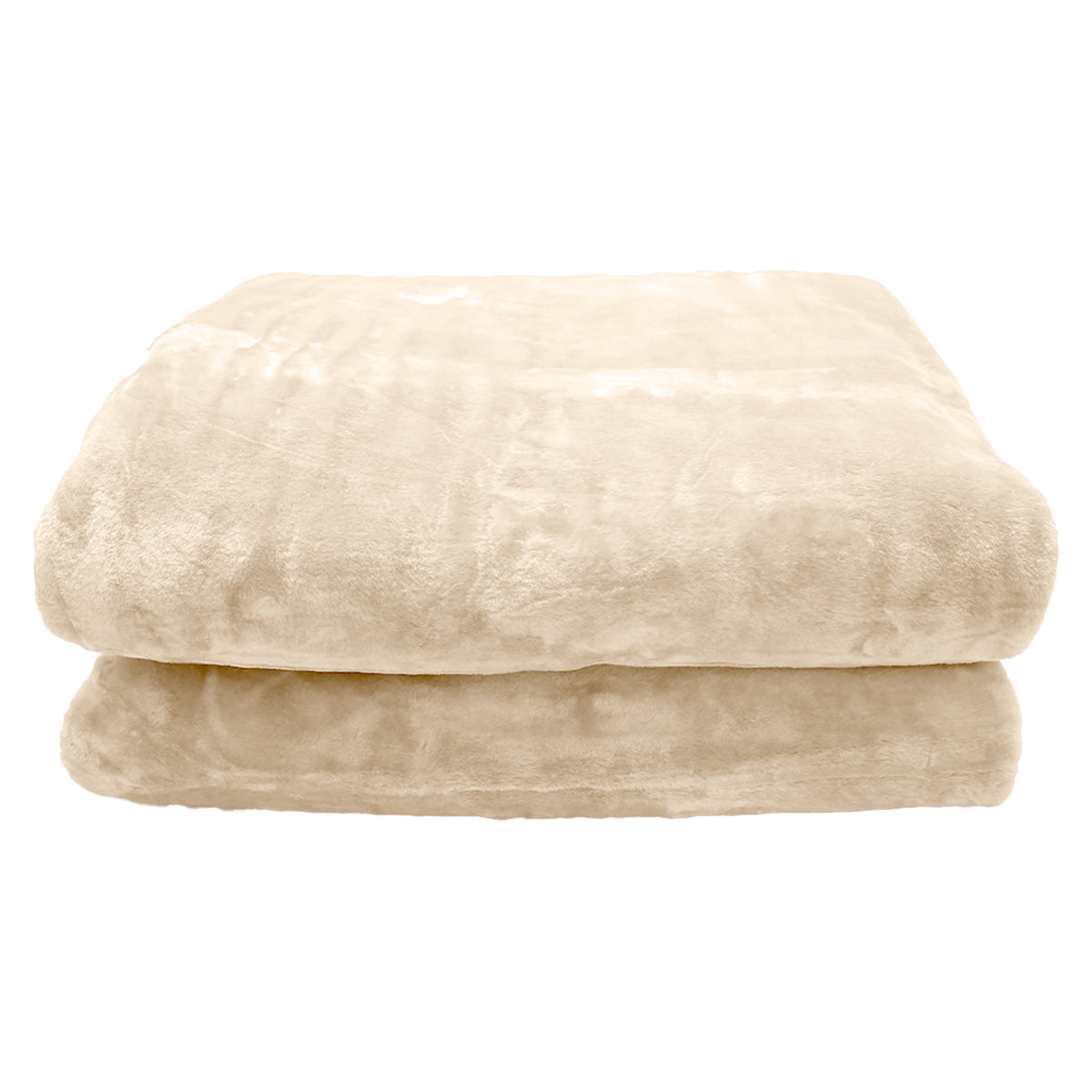 Laura Hill 800-gsm Faux Mink Throw Rug Blanket Queen Size Double-sided Large 220 X 240cm Heavy - Cream V240-MNKHV-BE