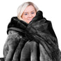 Laura Hill 800-gsm Faux Mink Throw Rug Blanket Queen Size Double-sided Large Super Luxurious Soft Heavy - V240-MNKHV-BK