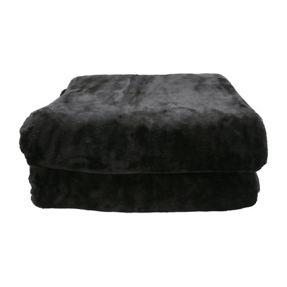 Laura Hill 800-gsm Faux Mink Throw Rug Blanket Queen Size Double-sided Large Super Luxurious Soft Heavy - V240-MNKHV-BK