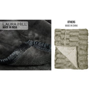 Laura Hill 800-gsm Faux Mink Throw Rug Blanket Queen Size Double-sided Large Super Luxurious Soft Heavy - V240-MNKHV-BK