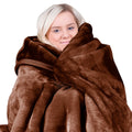 Laura Hill Faux Mink Blanket 800GSM Heavy Double-Sided - Chocolate V240-MNKHV-CH