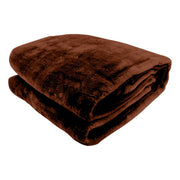 Laura Hill Faux Mink Blanket 800GSM Heavy Double-Sided - Chocolate V240-MNKHV-CH