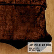 Laura Hill Faux Mink Blanket 800GSM Heavy Double-Sided - Chocolate V240-MNKHV-CH