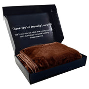 Laura Hill Faux Mink Blanket 800GSM Heavy Double-Sided - Chocolate V240-MNKHV-CH