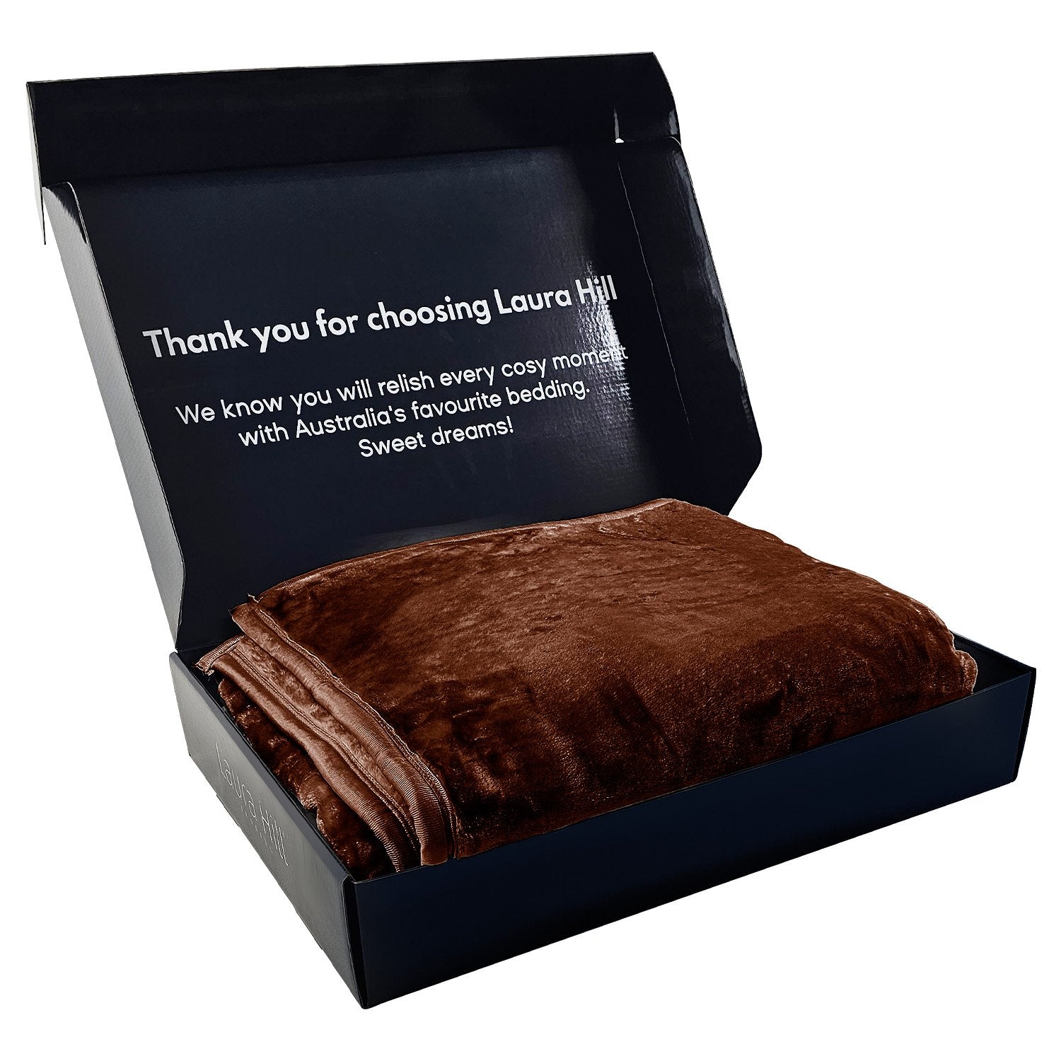Laura Hill Faux Mink Blanket 800GSM Heavy Double-Sided - Chocolate V240-MNKHV-CH