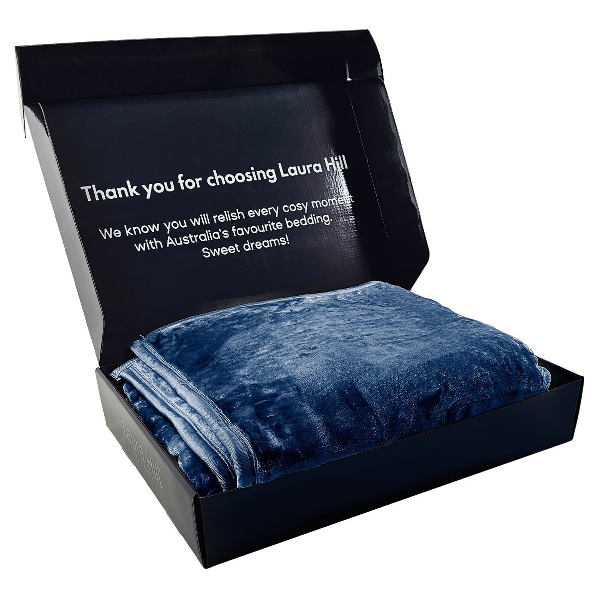 Laura Hill 800-gsm Faux Mink Throw Rug Blanket Queen Size Double-sided Large 220 X 240cm Heavy - Blue V240-MNKHV-NY
