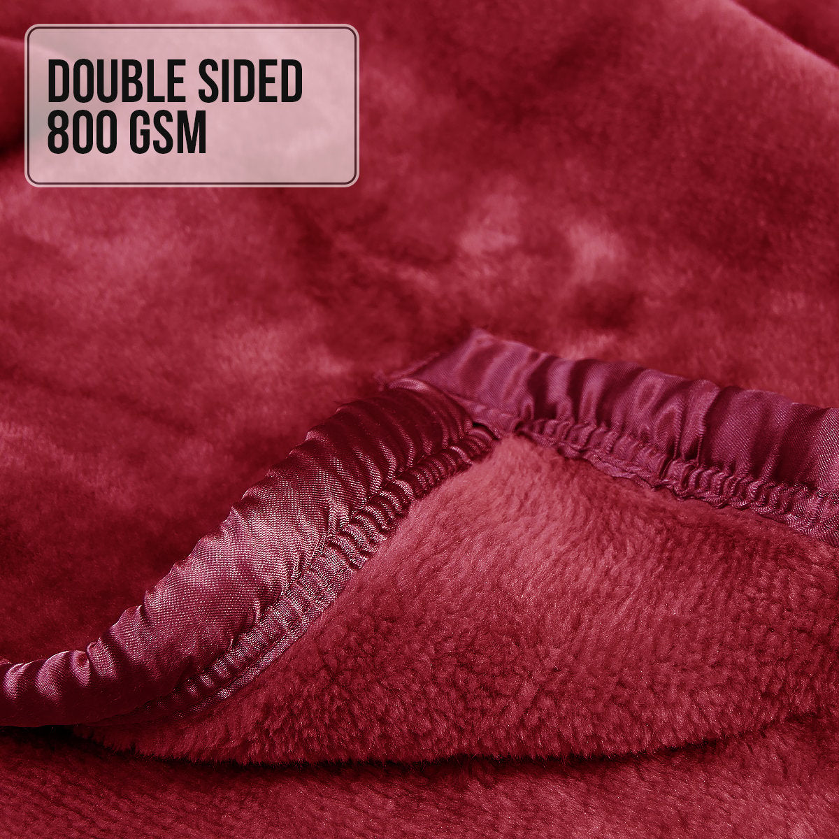 Laura Hill Double-sided Large 220 X 240cm Faux Mink Throw Rug Blanket 800-gsm Heavy - Red V240-MNKHV-RD