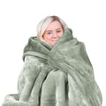 Laura Hill 800-GSM Mink Blanket Queen Size Double-Sided Soft Plush Bed Faux Throw Rug 220 X 240cm Heavy Sage V240-MNKHV-SG