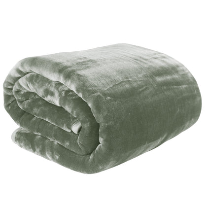 Laura Hill 800-GSM Mink Blanket Queen Size Double-Sided Soft Plush Bed Faux Throw Rug 220 X 240cm Heavy Sage V240-MNKHV-SG
