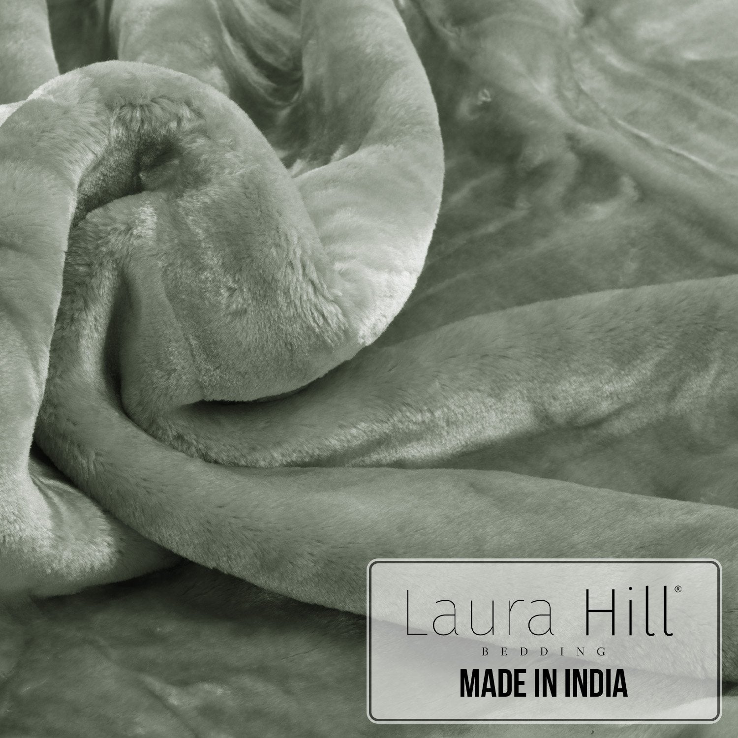Laura Hill 800-GSM Mink Blanket Queen Size Double-Sided Soft Plush Bed Faux Throw Rug 220 X 240cm Heavy Sage V240-MNKHV-SG