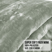 Laura Hill 800-GSM Mink Blanket Queen Size Double-Sided Soft Plush Bed Faux Throw Rug 220 X 240cm Heavy Sage V240-MNKHV-SG