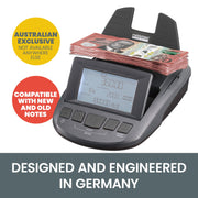Ratiotec Digital Coin Note Money Counter Currency Scales Australian Notes Portable - Made In Germany V240-MONE-RS1000