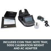 Ratiotec Digital Coin Note Money Counter Currency Scales Australian Notes Portable - Made In Germany V240-MONE-RS1000