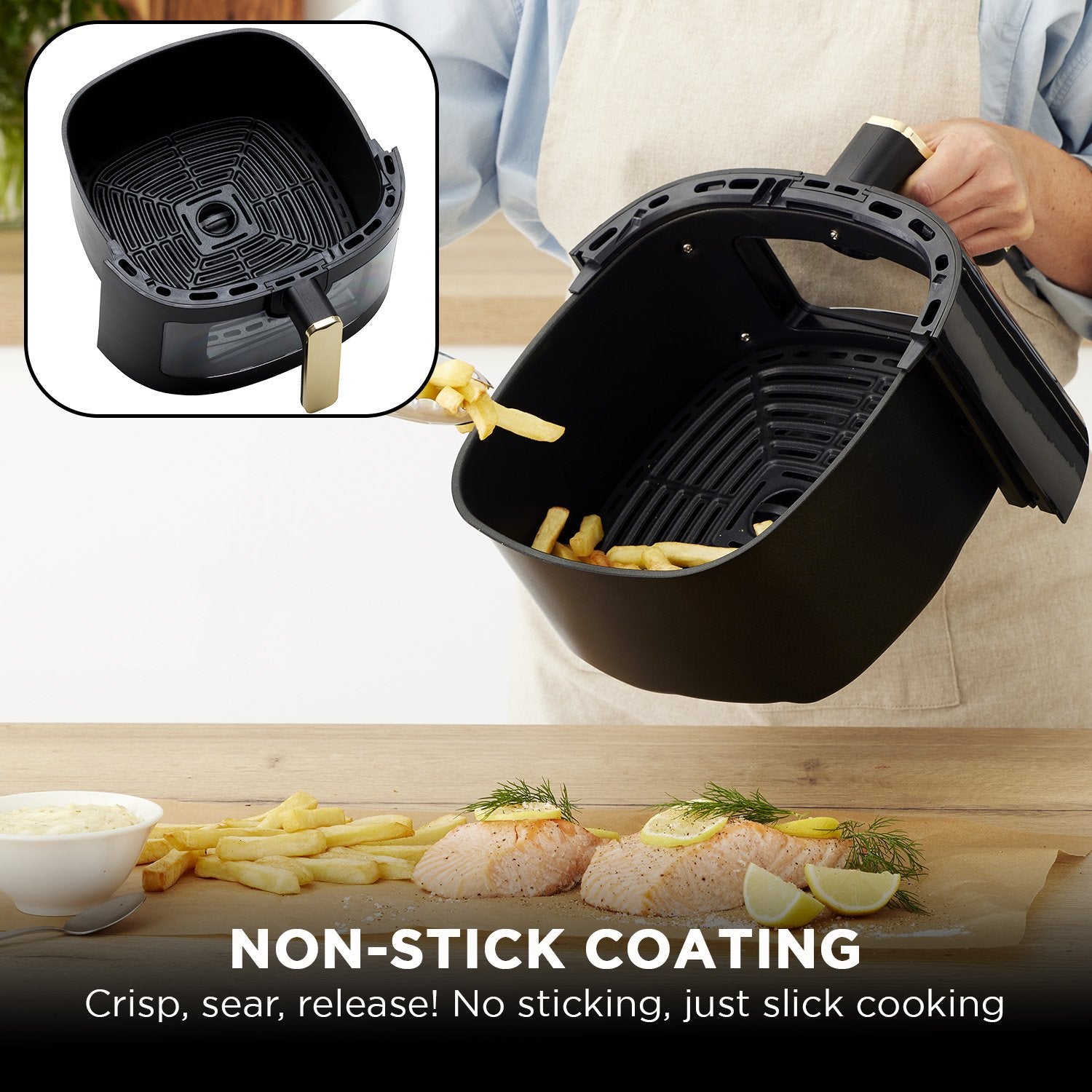 Morphy Richards 6.5L Digital Air Fryer MRAF72BK w/LED Touch Control Panel 8 Preset Cooking Programs Non Stick V240-MRAF72BK