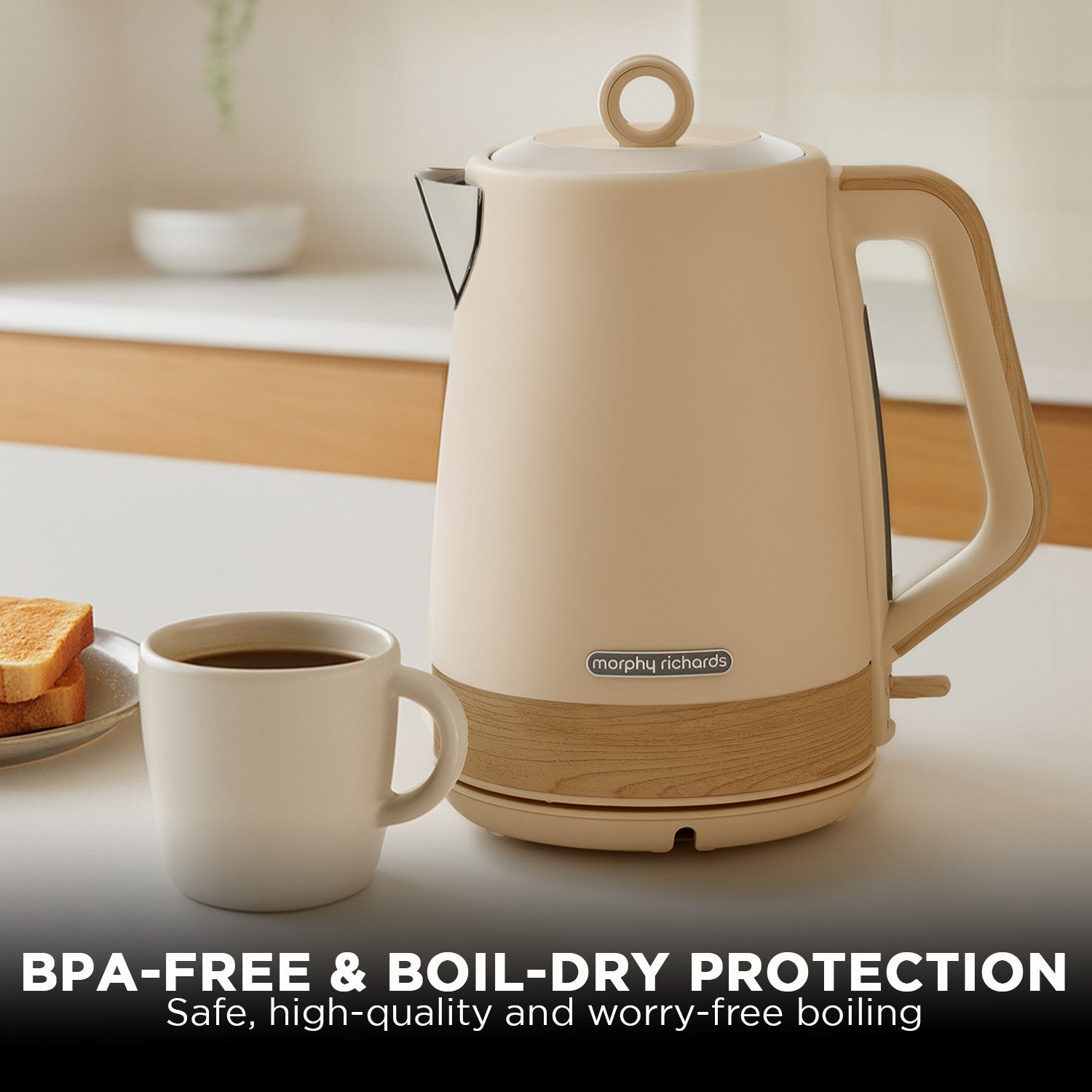 Morphy Richards 1.7L Electric Kettle Essence Scandi Swivel Base Boil-Dry Protection V240-MRESK17TA