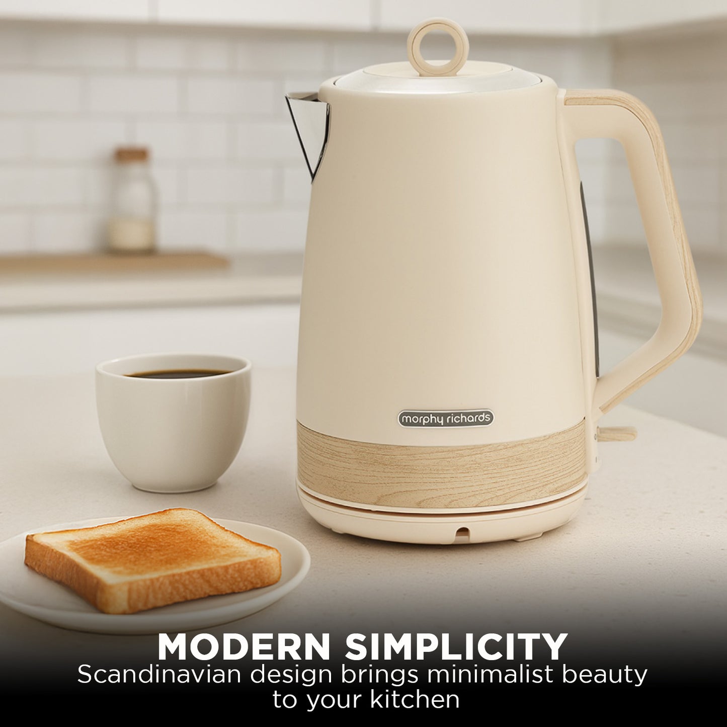 Morphy Richards 1.7L Electric Kettle Essence Scandi Swivel Base Boil-Dry Protection V240-MRESK17TA