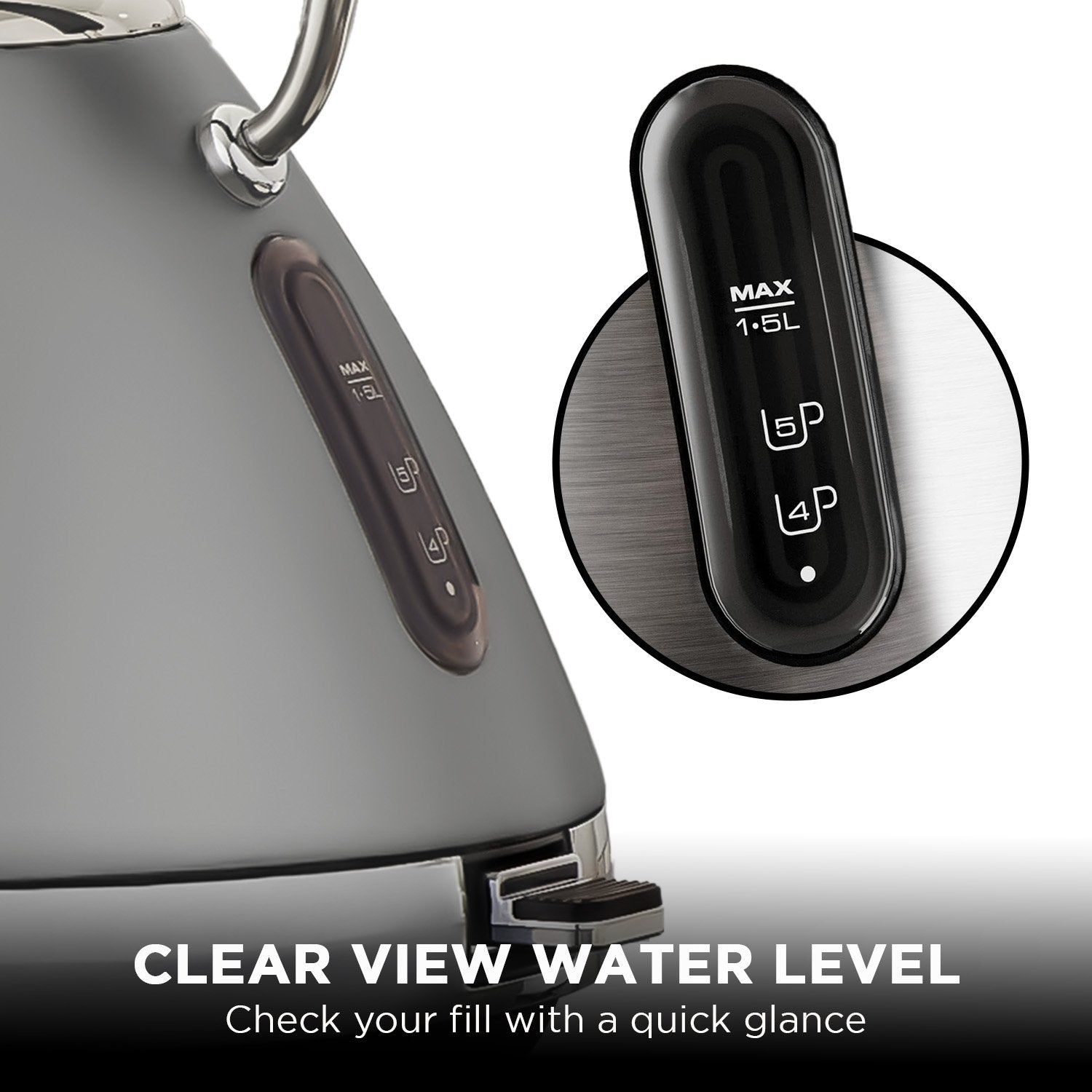 Morphy Richards 1.5L Venture Collection Pyramid Kettle in Steel Grey V240-MRVK15SG