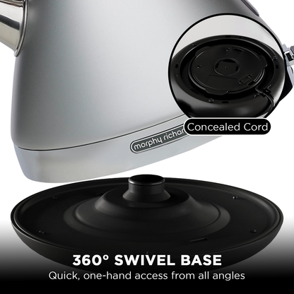 Morphy Richards 1.5L Venture Collection Pyramid Kettle in Steel Grey V240-MRVK15SG