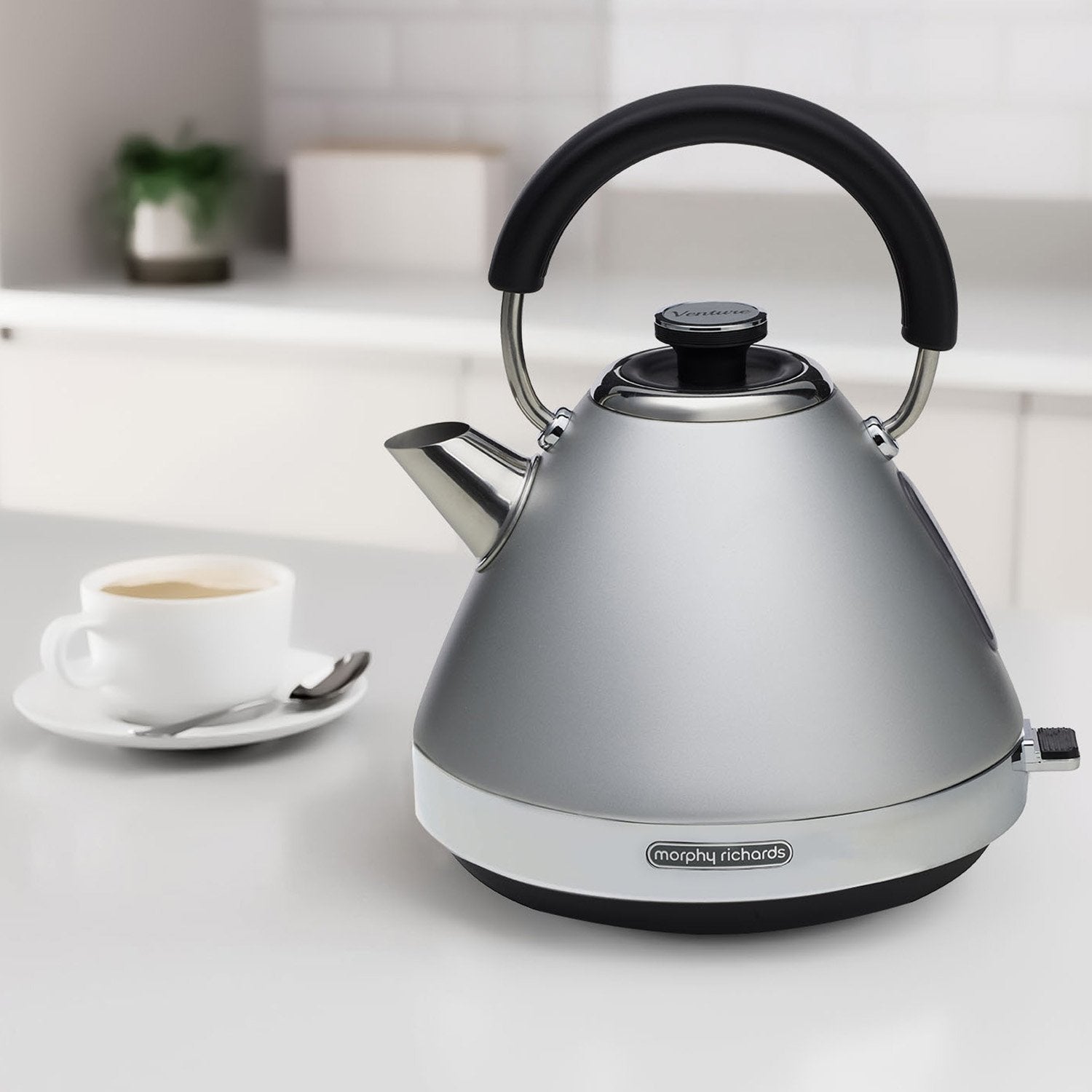 Morphy Richards 1.5L Venture Collection Pyramid Kettle in Steel Grey V240-MRVK15SG