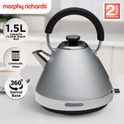 Morphy Richards 1.5L Venture Collection Pyramid Kettle in Steel Grey V240-MRVK15SG