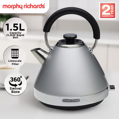 Morphy Richards 1.5L Venture Collection Pyramid Kettle in Steel Grey V240-MRVK15SG