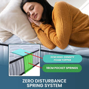 Laura Hill King Single Size Mattress Pocket Spring High Density Foam For Bed V240-MTS-KSG-T21