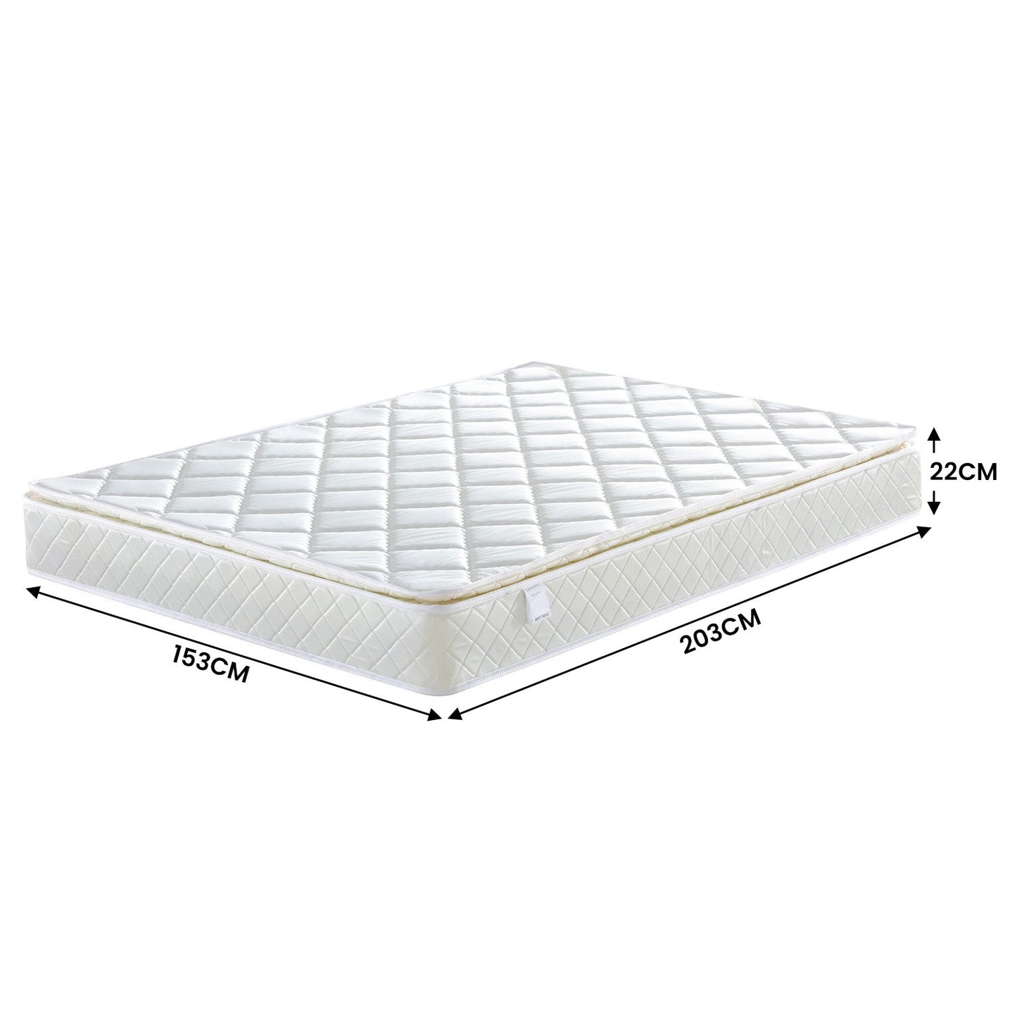Laura Hill Mattress Queen Size Pillow Top Pocket Spring High Density Foam 22cm V240-MTS-QUN-T22