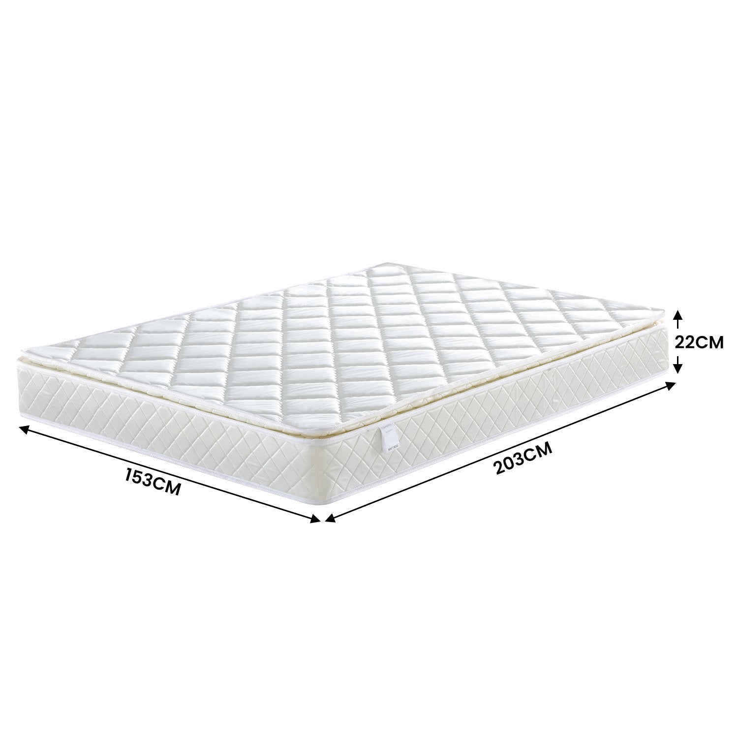Laura Hill Mattress Queen Size Pillow Top Pocket Spring High Density Foam 22cm V240-MTS-QUN-T22