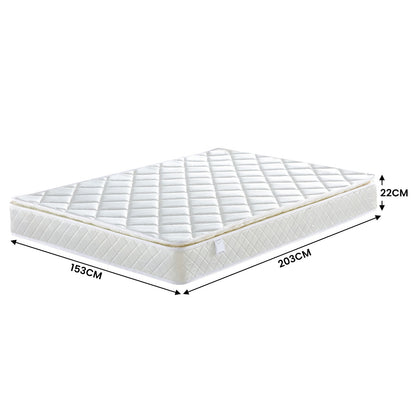 Laura Hill Mattress Queen Size Pillow Top Pocket Spring High Density Foam 22cm V240-MTS-QUN-T22