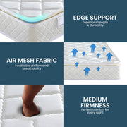 Laura Hill Mattress Queen Size Pillow Top Pocket Spring High Density Foam 22cm V240-MTS-QUN-T22